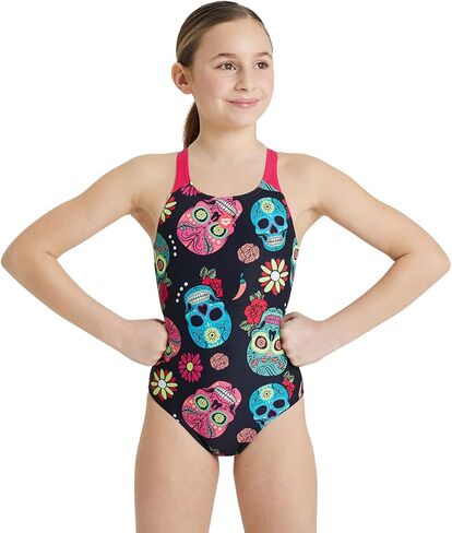 Arena Girls Crazy Skulls Carnival Jr Swim Pro Back One Piece MaxLife Swimsuit in Saudi Arabia