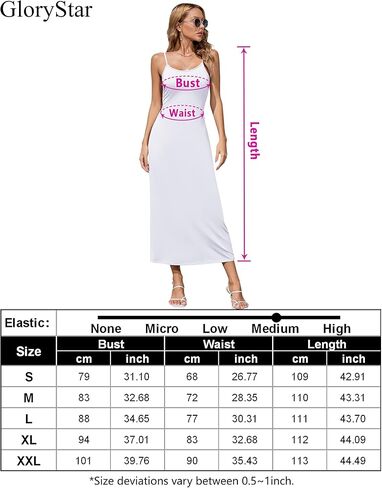 GloryStar Women Full Slip Under Dresses Sleeveless Adjustable Spaghetti Strap Cami Maxi Dress Nightgowns Sleepwear in Saudi Arabia