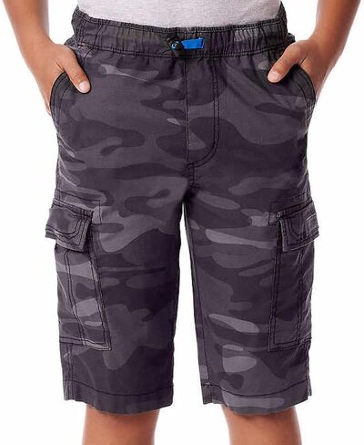 UNIONBAY Youth Boy's Pull-On Cargo Short, Large(14/16), Black Camo in Saudi Arabia