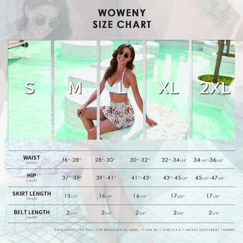 تنانير السباحة النسائية من WOWENY، تنانير السباحة عالية الخصر مع شورت بيكيني قيعان مع جيب لباس السباحة in Kuwait