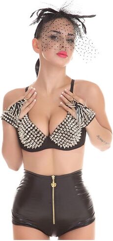 RARITYUS حمالة صدر نسائية مثيرة ذات سبايك معدني مرصعة ببرشام ملابس داخلية رافعة للأعلى ملابس داخلية للحفلات والنوادي الرياضية in Kuwait