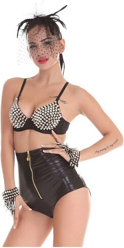 RARITYUS حمالة صدر نسائية مثيرة ذات سبايك معدني مرصعة ببرشام ملابس داخلية رافعة للأعلى ملابس داخلية للحفلات والنوادي الرياضية in Kuwait