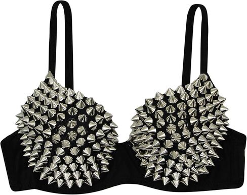 RARITYUS حمالة صدر نسائية مثيرة ذات سبايك معدني مرصعة ببرشام ملابس داخلية رافعة للأعلى ملابس داخلية للحفلات والنوادي الرياضية in Kuwait