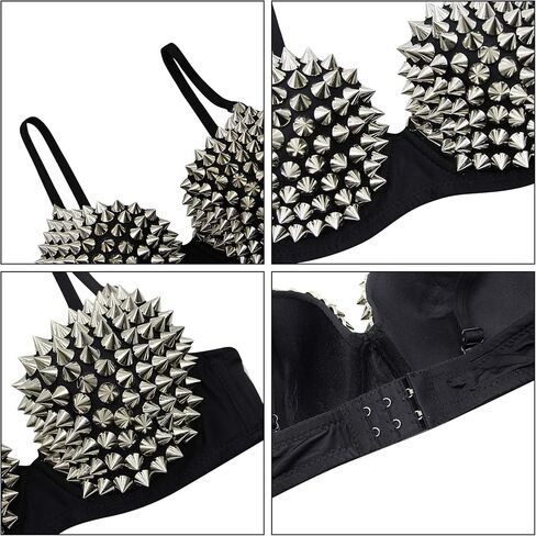 RARITYUS حمالة صدر نسائية مثيرة ذات سبايك معدني مرصعة ببرشام ملابس داخلية رافعة للأعلى ملابس داخلية للحفلات والنوادي الرياضية in Kuwait