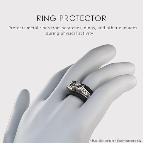 2PCS Ring Protectors for Working Out - Wedding Band and Engagement Ring Cover for Gym - Silicone Ring Guard - Rubber Ring Protector by RINFIT - Set of two: 4mm and 9mm in Kuwait