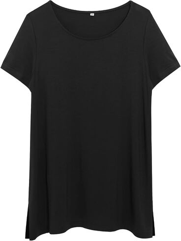 WOOXIO Women's Maternity Shirts Short Sleeve Split Hem Pregnancy Tops Clothes in Saudi Arabia