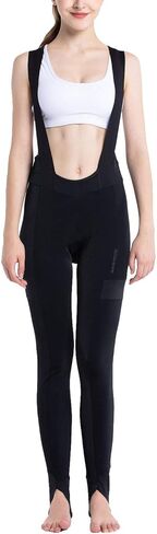 سروال مريلة لركوب الدراجات للسيدات من RION، سروال ركوب الدراجات عالي التمدد يسمح بالتهوية، سروال ضيق حراري مبطن 4D للدراجة الجبلية in Kuwait