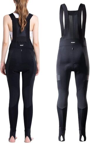 سروال مريلة لركوب الدراجات للسيدات من RION، سروال ركوب الدراجات عالي التمدد يسمح بالتهوية، سروال ضيق حراري مبطن 4D للدراجة الجبلية in Kuwait
