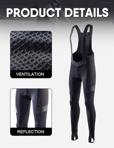 سروال مريلة لركوب الدراجات للسيدات من RION، سروال ركوب الدراجات عالي التمدد يسمح بالتهوية، سروال ضيق حراري مبطن 4D للدراجة الجبلية in Kuwait