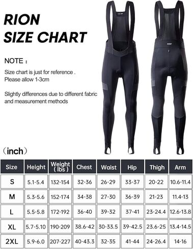 سروال مريلة لركوب الدراجات للسيدات من RION، سروال ركوب الدراجات عالي التمدد يسمح بالتهوية، سروال ضيق حراري مبطن 4D للدراجة الجبلية in Kuwait