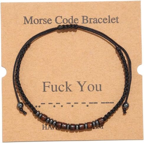 Natural Stone Braided Beads Inspirational Holiday Festival Birthday Graudation Morse Code Bracelets in Kuwait