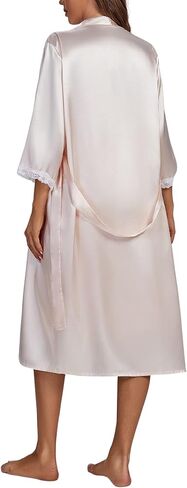 طقم بيجامة حريمي من الساتان والحرير من LYANER مكون من قطعتين من رداء Pj مع قميص نوم وقميص نوم in Kuwait