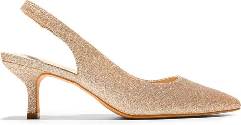 DREAM PAIRS Women’s Closed Toe Kitten Heels Pointed Toe Slingback Low Heels Dress Bridal Wedding Pumps Shoes in Kuwait