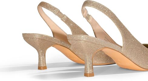 DREAM PAIRS Women’s Closed Toe Kitten Heels Pointed Toe Slingback Low Heels Dress Bridal Wedding Pumps Shoes in Kuwait