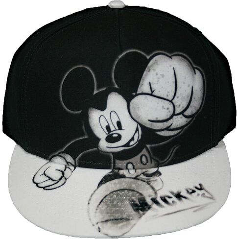 Disney Mickey Mouse Smash Flat Bill Mens' Baseball Hat, Gray, One Size in Saudi Arabia