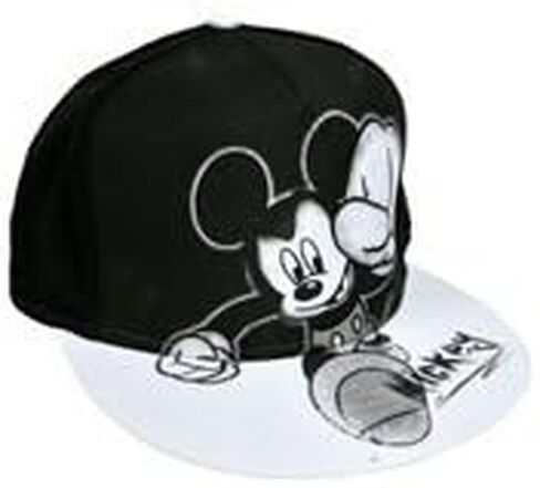 Disney Mickey Mouse Smash Flat Bill Mens' Baseball Hat, Gray, One Size in Saudi Arabia