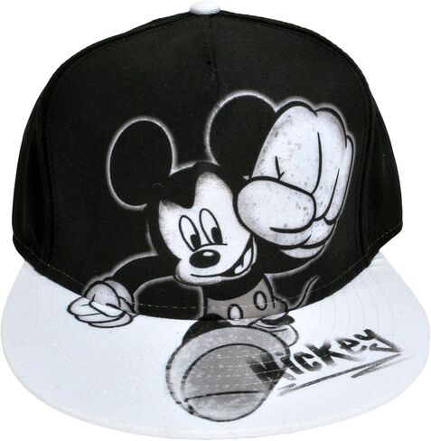 Disney Mickey Mouse Smash Flat Bill Mens' Baseball Hat, Gray, One Size in Saudi Arabia