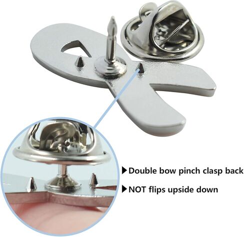 sticro 20 حزمة من دبابيس الشريط الوردي للتوعية بسرطان الثدي دبابيس المينا لجمع التبرعات، الماراثون، التطوع - وردي داكن in Kuwait