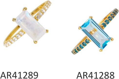 مجوهرات YoTreasure Rainbow Moonstone White Sapphire الصلبة 14K من الذهب الأصفر in Saudi Arabia