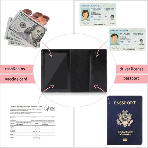 3 Pack Passport Holder, Leather Passport Cover Travel Essential Cruise Must Have Passport Holders, Passport Cover for Women Men, 3 Pack in Kuwait