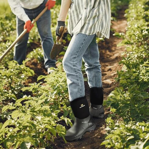 أحذية DRYCODE المطاطية للرجال، أحذية المطر من النيوبرين بطول 5.5 مم، أحذية صيد متينة مقاومة للماء (أسود، مقاس 13) in Kuwait