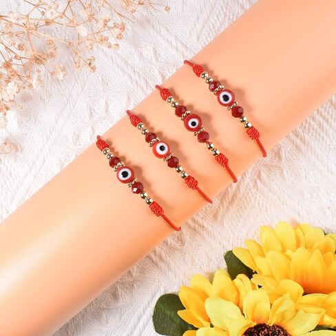 chorfla Evil Eye Bracelet For Women Teen Girls Amulet Pink Protection Bracelet Good Luck Adjustable String Bracelet Anklet in Kuwait