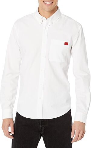 HUGO Men's Slim Fit Long Sleeve Oxford Button Down Shirt in Kuwait