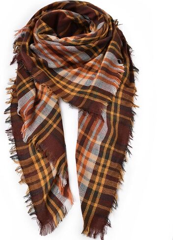 وشاح للنساء - وشاح شتوي للسيدات، أوشحة للنساء شتوي ناعم ودافئ وشاح شتوي منقوش، وشاح بطانية كبير ملفوف شال in Kuwait