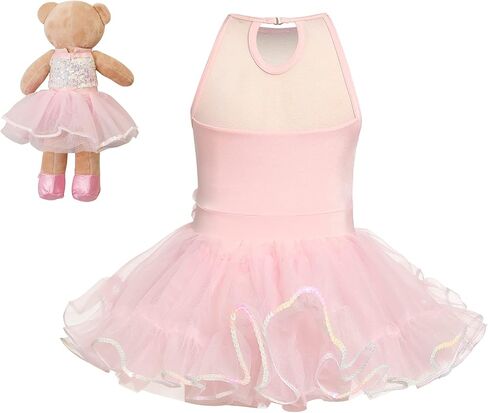 Phineein Kids Ballet Dance Dress Skirted Leotard with Matching Ballerina Teddy Bear Set, Gift for Girls in Kuwait