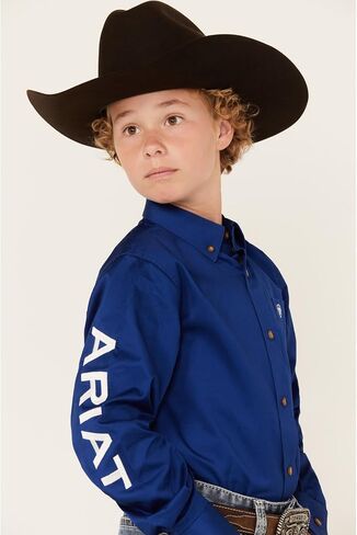 ARIAT Boys' Team Logo Twill Classic Fit Shirt in Saudi Arabia
