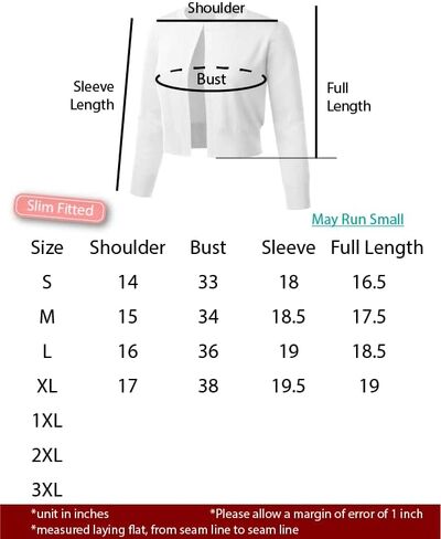 سترة صوفية نسائية كلاسيكية من COMFY WORLD بأكمام 3/4 كم بوليرو برقبة دائرية وخطاف أمامي ناعم ومتماسكة ومفتوحة (S-XL) in Kuwait