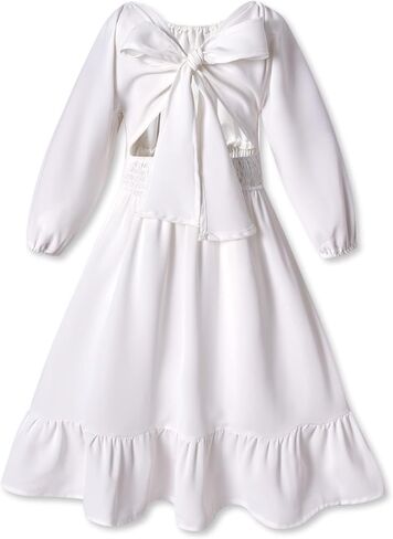 fioukiay Toddler Girl-Wedding-Princess-Maxi-Dress Boho Off Shoulder Lace Ruffle Dress Gowns Holiday Dresses in Kuwait