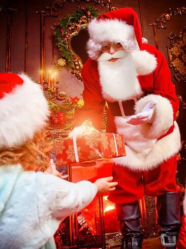 2 Pieces Santa Outfit Beard Set Party White Fancy Dress Costume Long Moustache Fake Santa Beards for Christmas Party Favors in Saudi Arabia