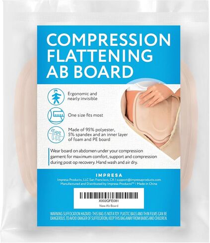 Lipo Ab Board for Stomach Support, Compression, and Recovery - Ergonomic and Barely Visible Tummy Tuck Board for Flattening Abdominal - Ab Board Post Surgery Liposuction Pad - One Size Fits Most in Saudi Arabia