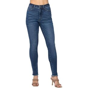 Judy Blue High Waist Tummy Control Side Slit & Fray Hem Skinny in Kuwait