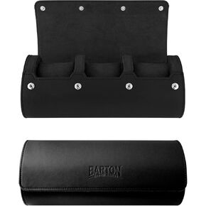 BARTON WATCH BANDS, Watch Roll - Black Recycled Leather Watch Travel Case & Watch Band Storage - 1 Watch Case in Saudi Arabia
