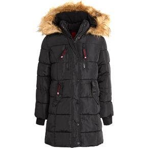 CANADA WEATHER GEAR Girls Winter Jacket - Long Length Quilted Bubble Puffer Parka - Heavyweight Weather Resistant Coat (7-16)