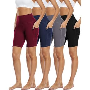 Zonoss 4 Pack Biker Shorts with Pockets for Women High Waist,Womens Athletic Workout Shorts for Summer in Saudi Arabia