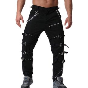 AKARMY Men's Fashion Hiphop Rock Punk Gothic Pants Techwear Sport Hiking Riding Cotton Casual Cargo Pants