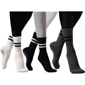JCZANXI Yoga Socks with Grips for Women, Non Slip Grip Socks for Yoga, Pilates, Barre, Dance | Ideal Cushioned Crew Socks in Kuwait