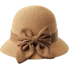 Women Cloche Hat 1920s Vintage Hat Summer Bowler Hat Sun Church Hat for Women