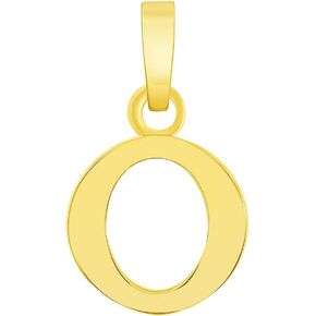 Solid 14k Yellow Gold Mini Uppercase Initial Block Letter Charm Pendant