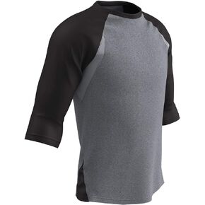 CHAMPRO Men's Three-Quarter Raglan Sleeve Lightweight Polyester Baseball Shirt with Mesh Side Inserts