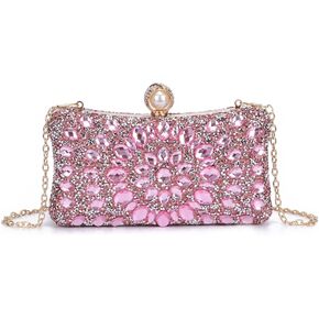 SUKUTU Women Rhinestone Evening Bag MultiColored Dazzling Crystal Clutch Bag Party Bridal Wedding Cocktail Handbag