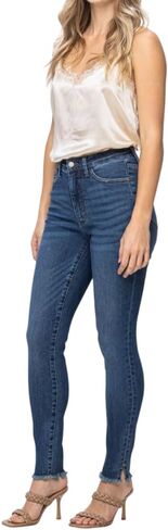 Judy Blue High Waist Tummy Control Side Slit & Fray Hem Skinny in Kuwait