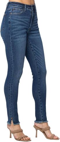 Judy Blue High Waist Tummy Control Side Slit & Fray Hem Skinny in Kuwait