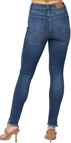 Judy Blue High Waist Tummy Control Side Slit & Fray Hem Skinny in Kuwait
