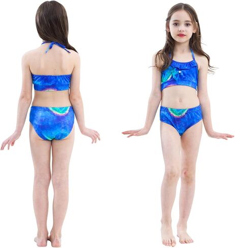 6 قطع من ملابس السباحة للفتيات من FUNPARTY ذات ذيل حورية البحر للسباحة، مجموعة ملابس السباحة بيكيني للأميرة in Kuwait