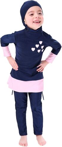 OwlFay Mu Swimsuits For Girls Kids Islamic Burkini Full Cover Hijab Top Pants Swim Costume Bathing Suit in Saudi Arabia