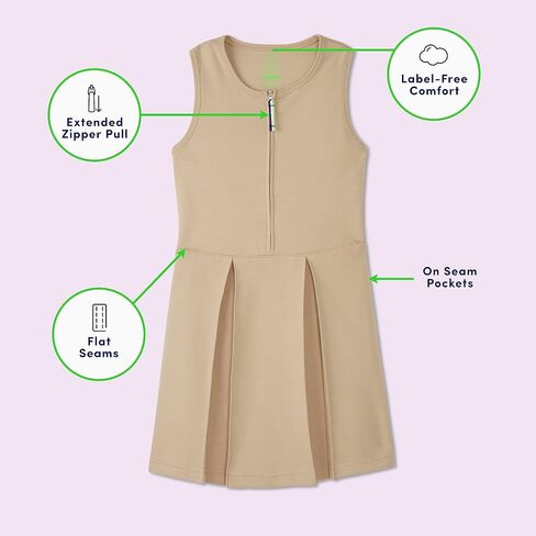 French Toast Girls' One Size Adaptive Zip Front Stretch Ponte Jumper in Saudi Arabia